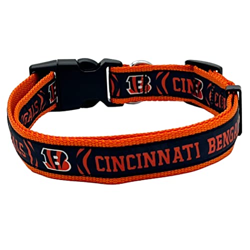 NFL Bengals Dog & Cat Collar - Shiny & Colorful Football Team Collar Licensed by The NFL - color: Cincinnati Bengals, size: Small