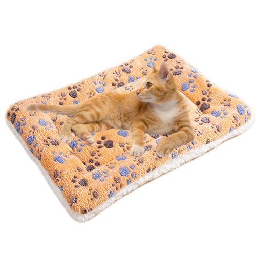 Dog Mat Pet Bed Flannel Soft Cat Sleeping Blanket Puppy Sleep Mat for Small Large Dogs(Yellow Claw,40 * 30cm) - color: Yellow Claw, size: 40*30cm