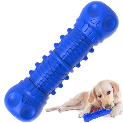 ZIKATON Dog Squeaky Toys for Aggressive Chewers, Durable Chew Toys for Large Medium Breed Dog, Tough Dogs Toys with Natural Rubber - color: Bule 0