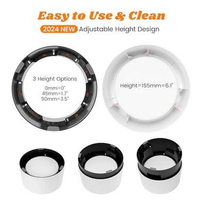 Pawque Elevated 60oz Slow Feeder Dog Bowls Large Breed, Single Raised Food Bowl for Medium Large Sized Dogs, Stable Sturdy Base and Snap on Adjustable Height Stand, Anti-Slip Mess Proof Dog Bowls