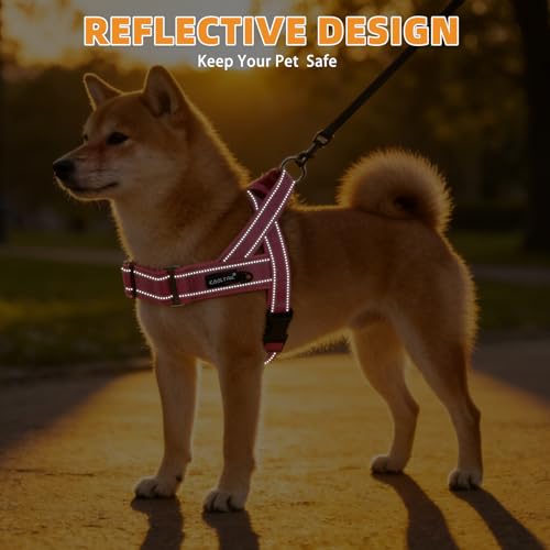 KOOLTAIL No Pull Harness Small Size Dog with Handle, Easy Walk Puppy Vest Harness Neck & Chest Soft Paded Adjustable, Reflective & Lightweight Escape Proof Breathable Mesh Pet Running Harness, Pink S - color: Pink, size: Small
