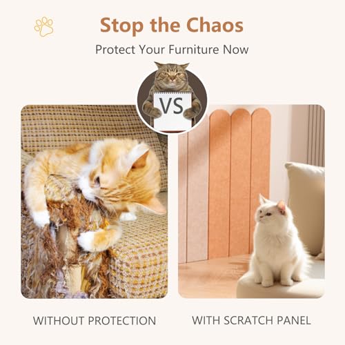 Cat Wall Scratcher, 35” Felt Cat Scratch Pad with Self-Adhesive Backing, Wall Mount Cat Scratching Mat for Indoor Cats, 3-Piece Pack Any Cut Combination (Light Gray) - color: Light Gray