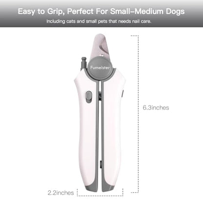 Type-C Rechargeable Dog & Cat Nail Clippers - LED Pet Nail Trimmer Extra Sharp for Small & Medium Dogs (Gray)