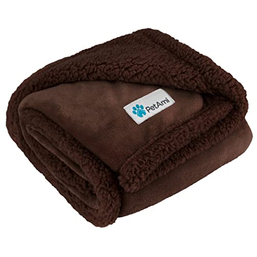 PetAmi Dog Blanket for Small Medium Dogs, Pet Bed Blanket Cat Puppy Kitten, Fleece Furniture Couch Cover Protector Sofa Car, Soft Sherpa Dog Throw Plush Reversible Washable, Mini 29x40 Solid Brown - color: Brown/Brown Sherpa, size: Medium - 29 X 40 Inches