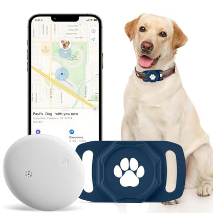 Smart Pet Tracker for Collar - Dog Trackers Pet Location Tracker with Holder, No Monthly Fee, Anti-Lost Tracking Device for Pets, Luggage, Bag Straps, Compatible with Google Android Only(Not for iOS) - color: Blue