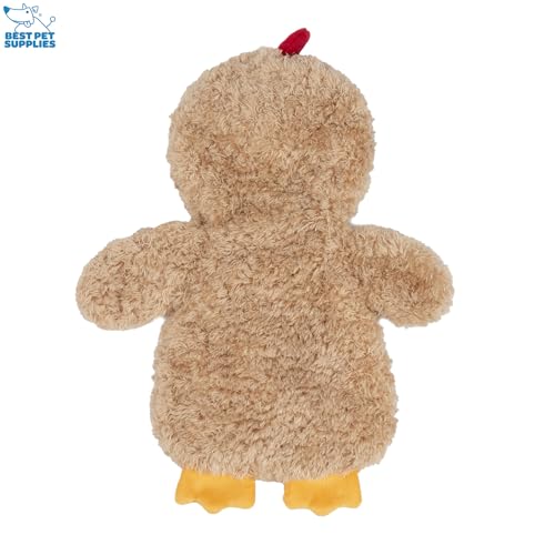 Best Pet Supplies Interactive Squeaky Dog Chew Toy, Ideal Dog Toys for Chewers, Small, Medium & Large Dogs, and Fetch Lovers - Crinkle Chicken (Khaki), Large - color: Crinkle Chicken (Khaki), size: Large