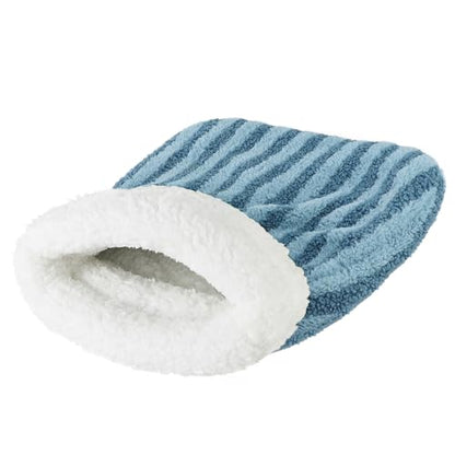 Cat Sleeping Bag Tunnel 360° Wrap Pet House Bed Warm Winter Sleeping Cuddler Cushion Hideaway Cave Plush Portable Soft Washable Room for Small Kitten Puppy Animals - color: Blue