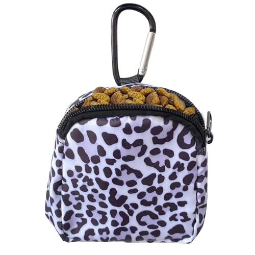 Dog Treat Pouch,Treat Pouches for Pet Training,Portable Snack Reward Dog Food Dispenser for Traveling or Outdoor Use，Leopard Print - color: Leopard print
