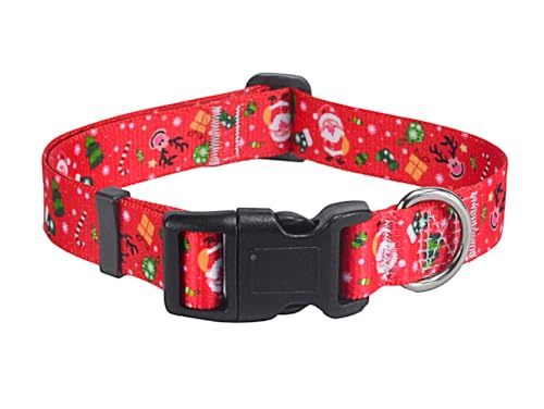 Christmas Dog Collar - Premium Adjustable Dog Collar for Small Medium Large Dogs (Christmas,XS) - color: Christmas, size: XS (Neck 7.9-11.8", Width 5/8")