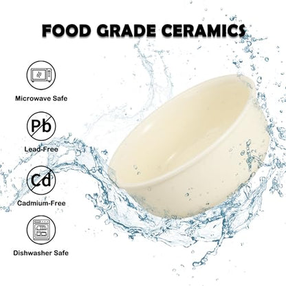 Ceramic Elevated Dog Bowl Set - Raised Food and Water Bowls with Metal Stand - Double Pet Dishes for Small and Medium Dogs - 3 Cups - 24.3 fl oz - Beige - color: Beige, size: L-400ml