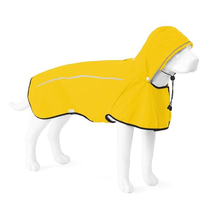 Mile High Life Dog Raincoat, Adjustable Waterproof Pet Rain Jacket, Reflective Hooded Poncho for Small Medium Large Dogs, Lightweight Breathable Pet Rain Coat (Yellow,XS Chest 15"-18") - color: Yellow, size: X-Small