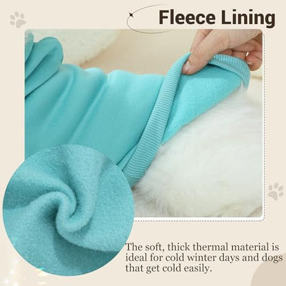 Pet Hoodie Dog Sweater for Small Dogs Girl Boy, Winter Puppy Sweatshirts with Pockets Hood, Warm Fleece Lined Dog Clothes Chihuahua Coat Clothing Puppy Cat Custume, Medium - color: Lavender+Cadet Blue, size: Medium