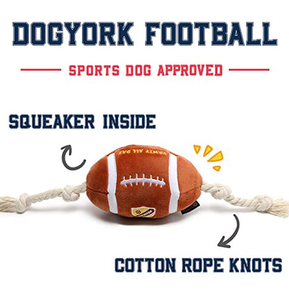 CHEWFFON Durable Dog Football Toy with Rope - Interactive Tug Toy for Small, Medium & Large Dogs - Outdoor Fetch Ball & Teething Puppy Toy