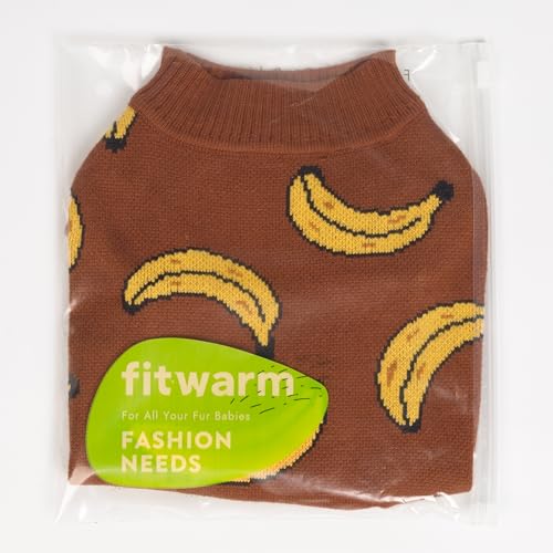 Fitwarm Banana Dog Sweater, Thermal Dog Winter Clothes for Small Dogs Boy Girl, Pet Outfit, Brown, Yellow, Medium - color: Banana, size: Medium