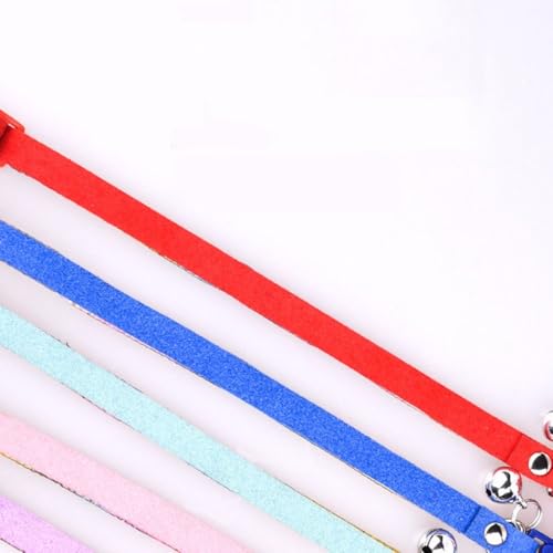 Soft Velvet Cat Collars, Breakaway Rhinestone Cats Collars with Bell Adjustable Pet Collar for Kitten Puppy Small Dogs and Cats(XS,Purple) - color: purple, size: XS