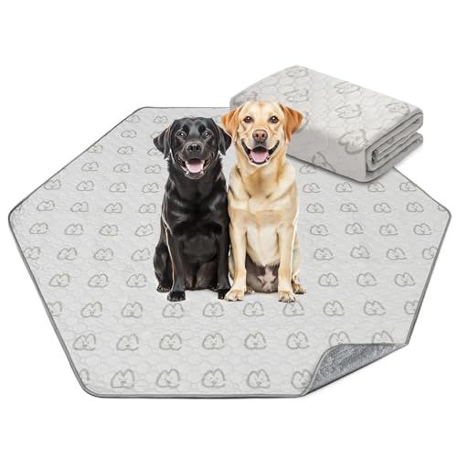 FXW Washable Pee Pads for Dogs, Leak-Proof & Non-Slip, Specifically Designed for FXW Rollick/Homeplus 32/40/45inch 6 Panels Dog Playpen, 35" Hexagon, Khaki, 1 Pack - color: Khaki, size: 35" Hexagon (1 Pack)