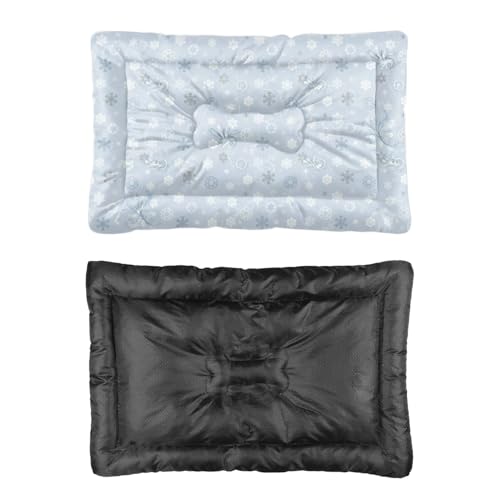 Breathable Dog Bed with Anti- Slip Bottom, Winter Snowflakes Stuff for Dogs Puppy Pads Dog Crate Bed Chew Proof Comfortable Mattress for Indoor& Outdoor Sofa Cars, Machine Washable 24 × 18 inch - size: 24 × 18 inch