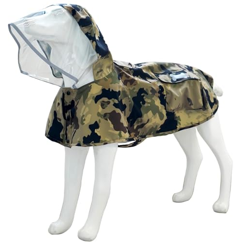 Waterproof Dog Raincoat, Adjustable Reflective Lightweight Pet Rain Clothes with Poncho Hood(X-Small,Camo) - color: Camo, size: X-Small(4-9lb)