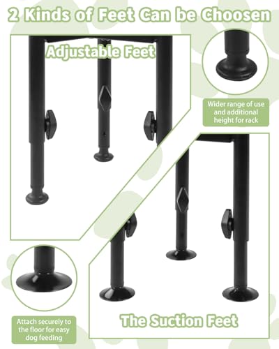 Single Raised Dog Bowl Stand, Elevated Dog Food Bowl Holder, Adjustable Width 6-10”, 4 Heights Dogs Feeder for Puppy, Medium,Large(Paws, Stand Only) - color: 3feet-dog paws