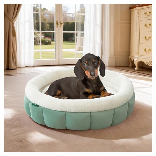 BALANCE Cat Beds for Indoor Cats, Washable Round Dog Bed, Donut Dog Bed with Anti-Slip Bottom for Small Dogs, 28 Inches, Granite Green - color: Granite Green, size: 28"L x 28"W x 7.5"Th