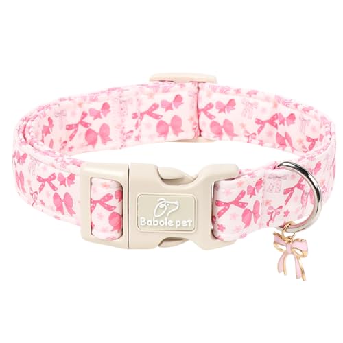 Pink Bow Dog Collar Cute Girl Dog Collars for Puppy Small Dogs - Lightweight Adjustable Girly Spring Female Dogs Everyday Collar with Safety Buckle XS - color: Coquette Bow, size: XS
