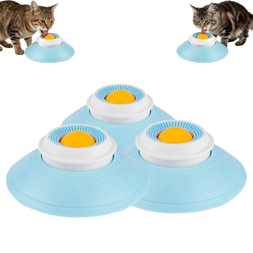 Slow Feeder Cat Bowl, Cat Food Bowl with Cat Lick Ball, Licking A Ball Add More Fun Bowl, Cat Slow Feeder Bowl, Slow Down Eating Speed and Add More Fun for Your Cats. - color: Y*3PCS
