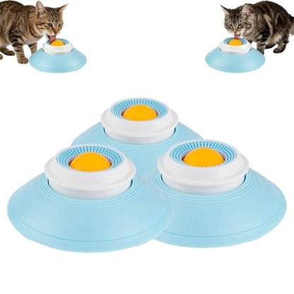 Slow Feeder Cat Bowl, Cat Food Bowl with Cat Lick Ball, Licking A Ball Add More Fun Bowl, Cat Slow Feeder Bowl, Slow Down Eating Speed and Add More Fun for Your Cats. - color: Y*3PCS