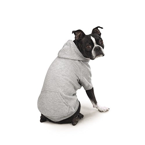 Zack & Zoey Polyester/Cotton Basic Dog Hoodie, Small, 12-Inch, Heather Gray - color: Heather Gray, size: Small
