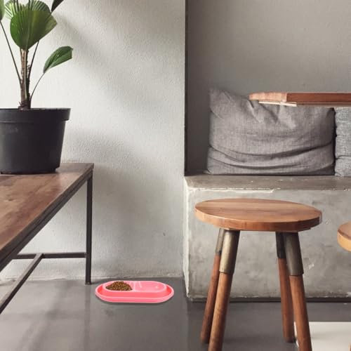 Alasum Raised Cat Bowls, Double Cat Food and Water Bowls with Non-Slip Mat, Elevated Pet Dishes for Indoor Pets, Spill-Proof Design, Easy to Clean - color: Pink