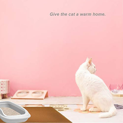 Pieviev Cat Litter Mat Litter Tray Mat of Large Size, Waterproof Material BPA Free, Soft on Paws and Washable - color: Brown, size: L-28''X20''