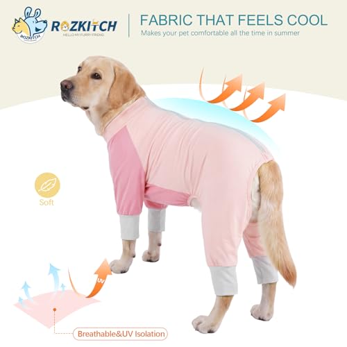 UV Protection Dog Shirt for Summer Lightweight, Stretchable, and Quick-Drying Keeps Your Dog Cool and Safe from Sun Damage RedPink XL - color: RedPink, size: XL