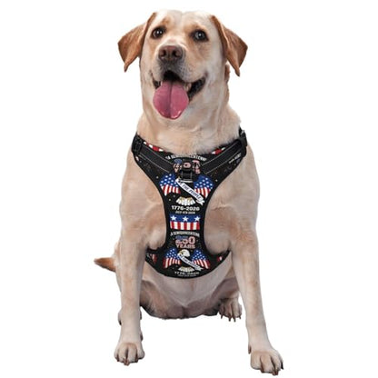 250 Years We the People Reflective Dog Harness No Pull Soft Vest Harness for Small Medium Large Dog Puppy Pets (X-Large Size) - color: 250 Years We the People, size: X-Large