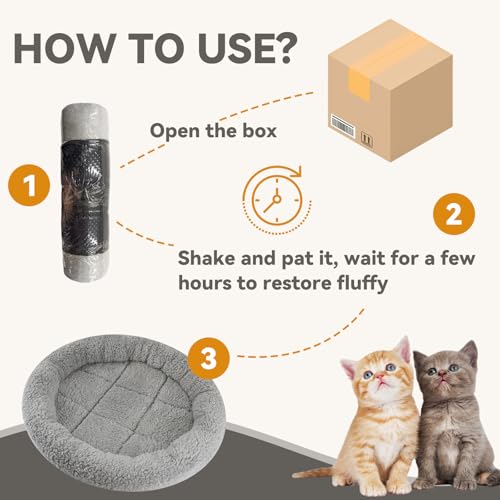 Small Cat Bed Mat with Surrounding Pillow, 11.81" Round Pet Cushion for Cats Puppy Rabbits Curling Sleep, Indoor Furniture/Carrier/Crate Pet Self Warming Pad, Washable, Small - color: Round S (11.81 inch)