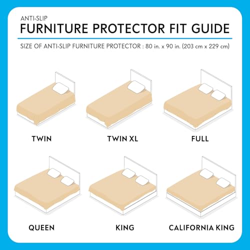 Paw Inspired Non-Slip Couch & Furniture Protector, Waterproof, Washable Bed & Couch Cover for Dogs, Cats, Pets (Anti-Slip, Beige) - color: Anti-slip Tan
