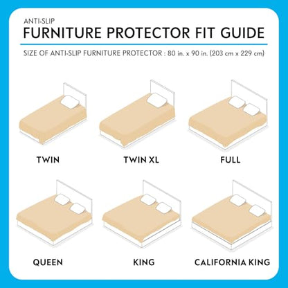 Paw Inspired Non-Slip Couch & Furniture Protector, Waterproof, Washable Bed & Couch Cover for Dogs, Cats, Pets (Anti-Slip, Beige) - color: Anti-slip Tan