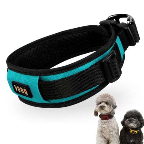 Padded Dog Collar for Large Medium Small Dogs, Wide Soft Lightweight Comfortable Fit, Adjustable Durable Dog Collar for Everyday Use – VURQ Comfort Collar (Blue, Extra Small) - color: Blue, size: Extra Small