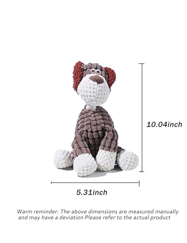 Upgraded Indestructible Dog Plush Toy - Squeaky Chew Pet Supplies for Aggressive Chewers & Teething Brown - color: Brown, size: Small