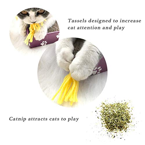 PEEKAB Cat Scratcher Cardboard Wide Scratching Board Reversible Corrugate Cat Scratch Pad with Box Catnip Included Large 3PCS - size: XL-3pack
