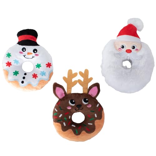Fringe Studio Plush Dog Toy Set, A Hole Lot of Holiday Fun, 3 Piece Set, Pet Shop Collection (662064) - color: Holiday Fun