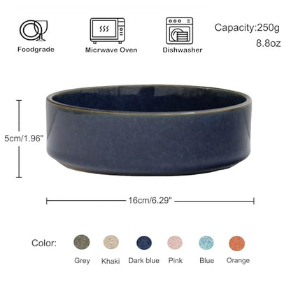 Ceramic Slow Feeder Bowl, 6.69 x 5.7 inches, Elevated Design with Paw Pattern, for Cats and Small Dogs (Dark Blue) - color: Dark Blue