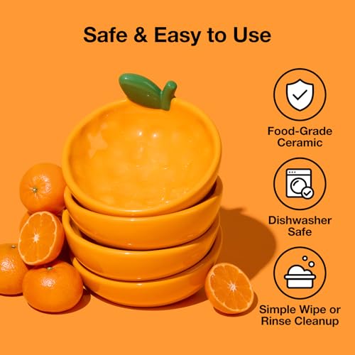 VETRESKA Ceramic Pet Bowl Tilted Design Pet Feeder for Food and Water Anti Vomit Cat Bowls for Indoor Cats Cute Tangerine Cat Bowl Dishwasher Safe - color: Tangerine Bowl