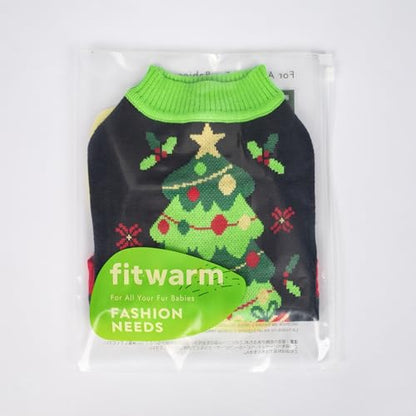 Fitwarm Cozy Dog Christmas Sweater, Thermal Winter Clothes for Small Dogs, Boy & Girl, Holiday Pet Apparel, Black, Red, Green, Yellow, Large - color: Christmas Tree, size: Large
