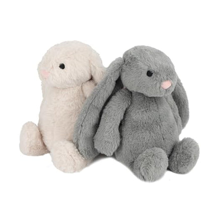 Best Pet Supplies Interactive Squeaky Dog Chew Toy, Ideal Dog Toys for Chewers, Small, Medium & Large Dogs, and Fetch Lovers - Bunny (Beige, Gray), Large - color: Bunny (Beige, Gray), size: Large