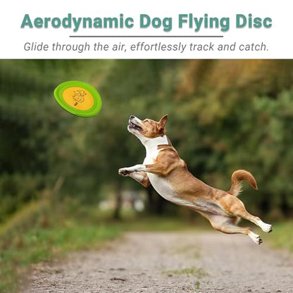 Bifeaw 3 Packs Nylon Interactive Dog Flying Disc - Floating Dog Toys for Aggressive chewers - Water Toys for Dogs (Yellow and Green) - color: Yellow and Green