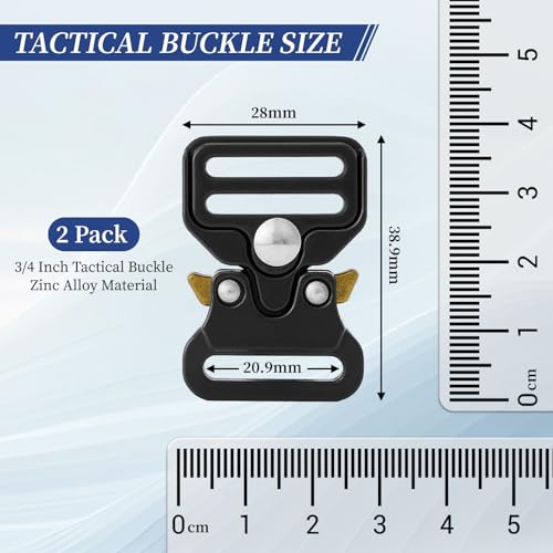 DEVPSISR Tactical Buckle Replacement 2 pack,Metal Buckle Clip for Dog Collar, Keychain, Hunting Belt Bags - color: 3/4 Inch Black 2pcs, size: 3/4 Inch