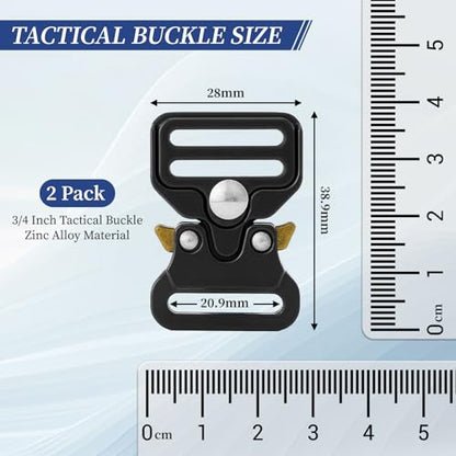 DEVPSISR Tactical Buckle Replacement 2 pack,Metal Buckle Clip for Dog Collar, Keychain, Hunting Belt Bags - color: 3/4 Inch Black 2pcs, size: 3/4 Inch