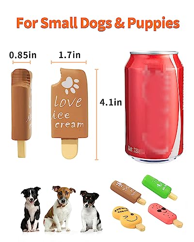 SCHITEC Squeaky Dog Toy, [4 Pack] Natural Latex Rubber Interactive Toys for Small Dogs Puppies