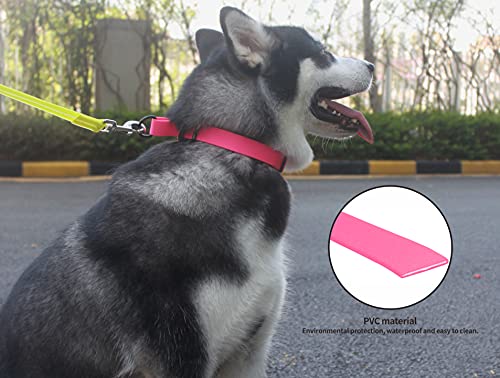 Waterproof Dog Collars,Easy Clean Collar,Adjustable Dog Collars for Small,Medium, Large Dogs (Pink, M) - color: Pink, size: M