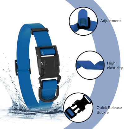 Waterproof Dog Collar, Easy to Clean Rubber Dog Collars with Quick Release Buckle Fits Small Medium or Large Dogs (Blue, M < 11.8-18.5 inch) - color: Blue, size: M (11.8-18.5 inch)