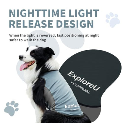 Dog Shirt, Cooling Vest Lightweight Breathable, Dog T-Shirts All-Season Sun Protection Quick Dry Soft Stretchy Reflective Tank Top - Small Medium Large Dogs (Misty Glade+Water Drop, Small) - color: Misty Glade+Water Drop, size: Small (18-24lbs)